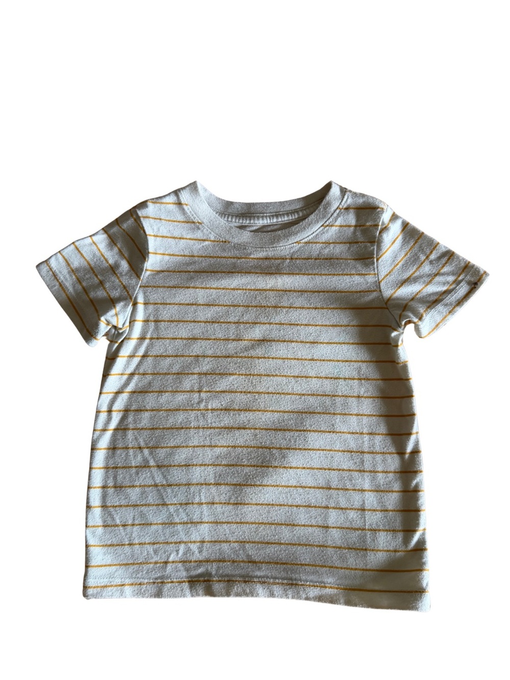 Cat & Jack - Pinstripe Short Sleeve Tee White/Amber Gold 2T